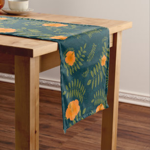 Orange Hibiscus Tropical Table Runner