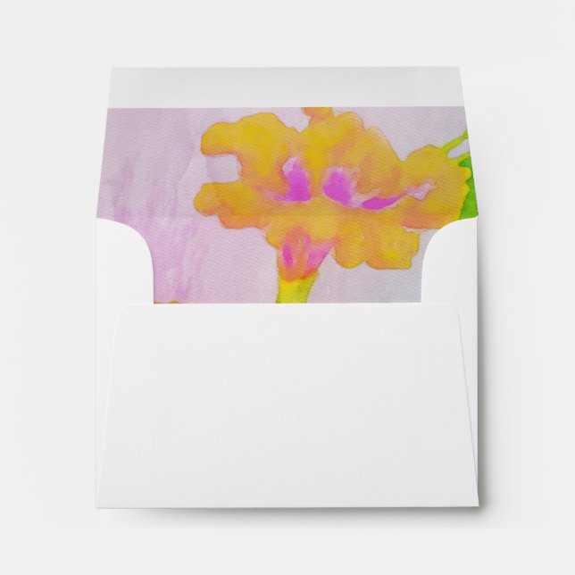 Orange Hibiscus Watercolor RSVP Envelopes (Back (Bottom))