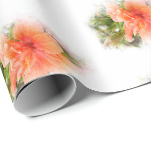 Orange Hibiscus  Wrapping Paper