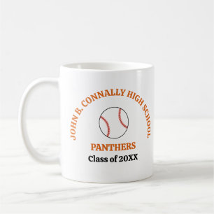Orange High School Baseball Player Personalised Coffee Mug