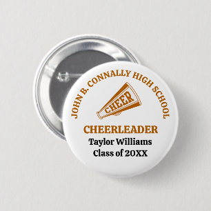 Orange High School Cheerleader Personalised 6 Cm Round Badge