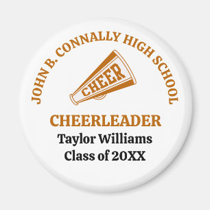 Orange High School Cheerleader Personalised Magnet