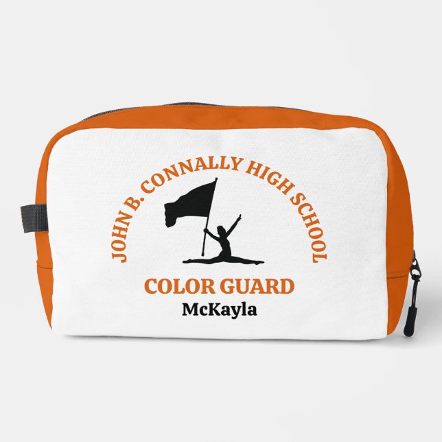 Orange High School Colour Guard Personalised Dopp Kit (Front)