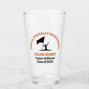 Orange High School Colour Guard Personalised Glass