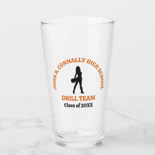 Orange High School Drill Team Dancer Personalised Glass