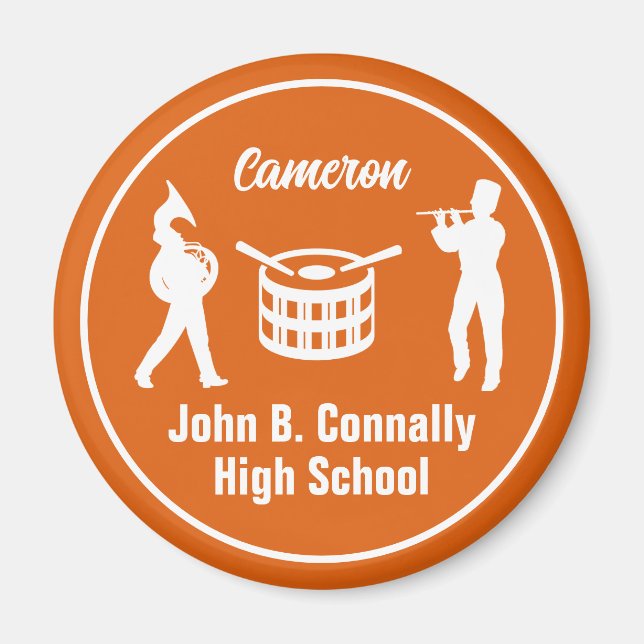 Orange High School Marching Band Personalised Magnet (Front)