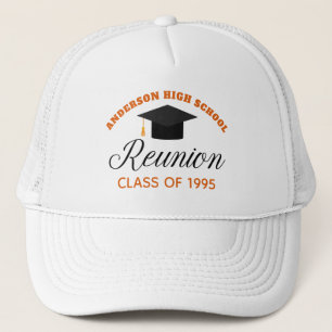 Orange High School Reunion Party Custom Alumni Trucker Hat