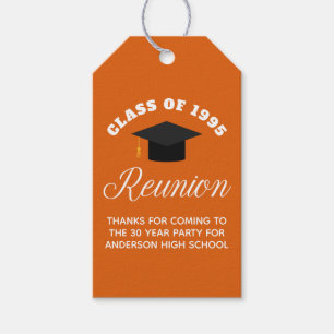Orange High School Reunion Personalised Party Gift Tags
