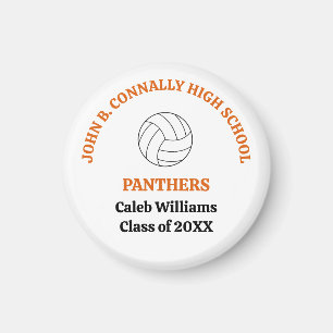 Orange High School Volleyball Player Personalised Magnet