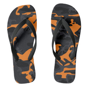 Orange Highlights Camo Flip Flops