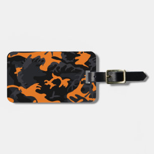 Orange Highlights Camo Luggage Tag