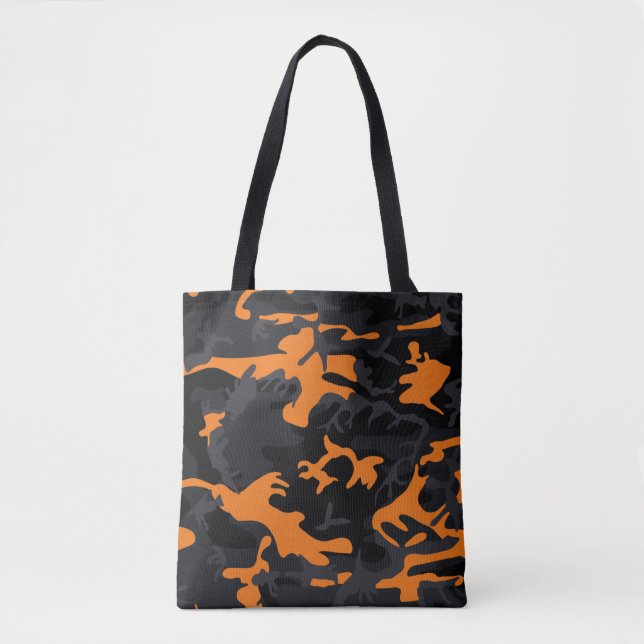 Orange Highlights Camo Tote Bag (Front)