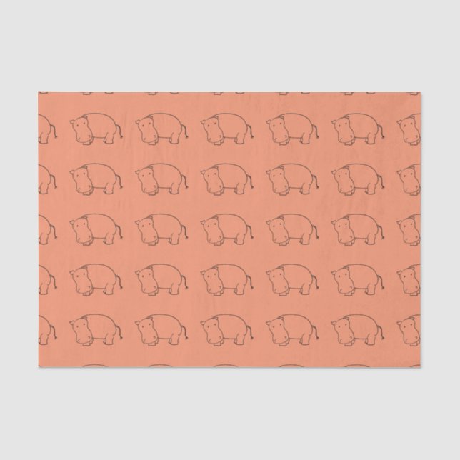 orange hippo tissue paper (Front)