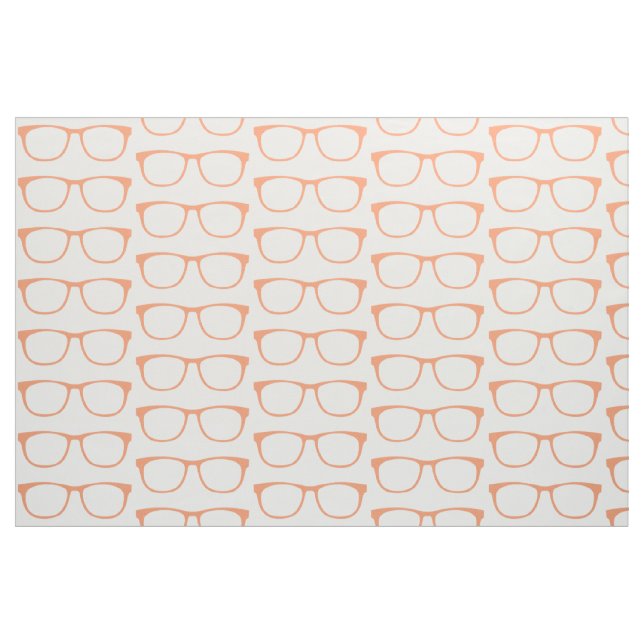 Orange Hipster Geek Glasses Fabric (Fat Quarter)