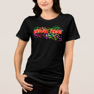 Orange Holi Hai with Colourful Dots Tri-Blend Shirt