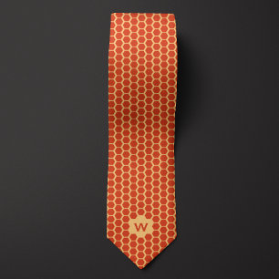 Orange Honeycomb Casual Tie