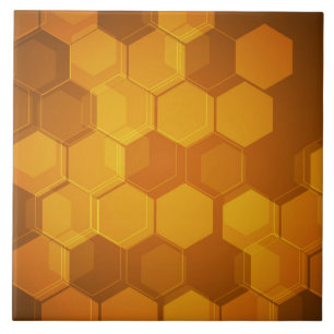 Orange honeycomb hexagon pattern tile