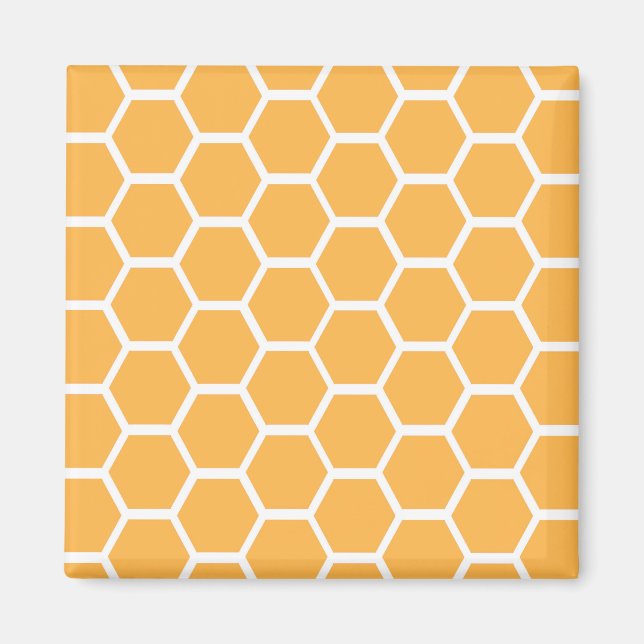 Orange honeycomb pattern magnet (Front)