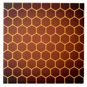 Orange honeycomb pattern tile