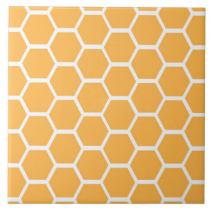 Orange honeycomb pattern tile