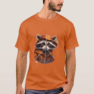 Orange Hooded Racoon Halloween T-Shirt
