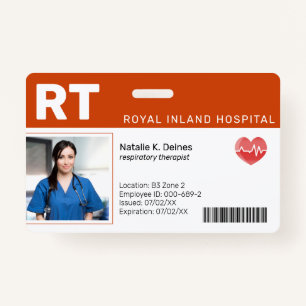 Orange   Hospital Medical Employee Photo ID Badge