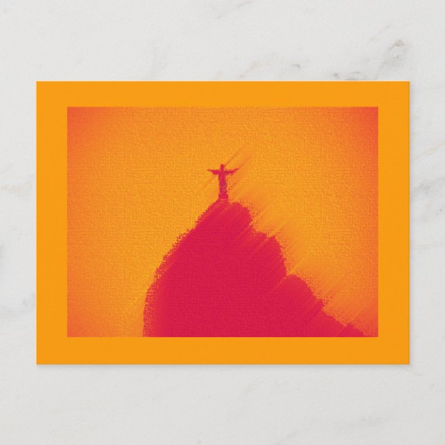 Orange hot colourful Christ, Rio de Janeiro Postcard (Front)