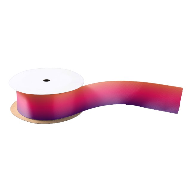 Orange Hot Pink and Purple Ombre Satin Ribbon (Spool)