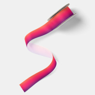 Orange Hot Pink and Purple Ombre Satin Ribbon