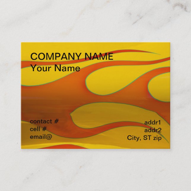 orange hotrod flames business card (Front)