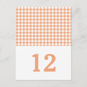 Orange Houndstooth Table Number Postcard