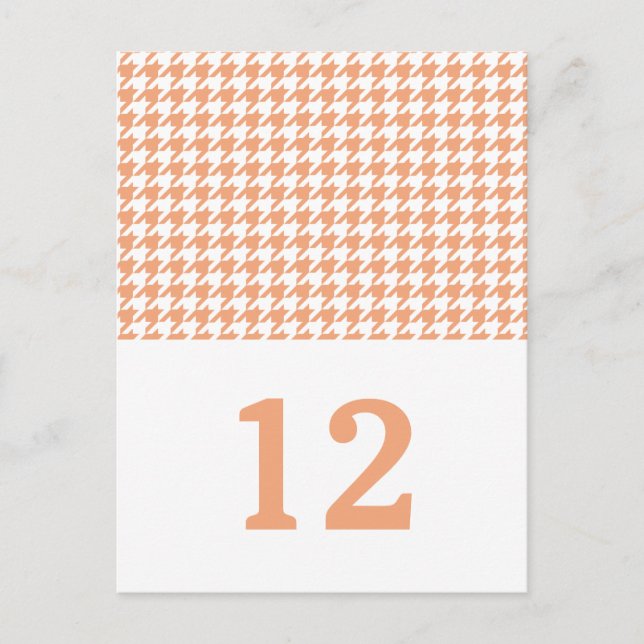 Orange Houndstooth Table Number Postcard (Front)