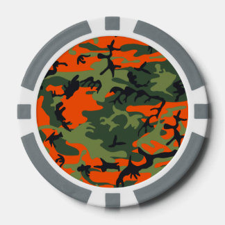 Orange Hunter Camo Poker Chips