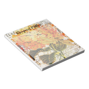 Orange hydrangea personalised notepad