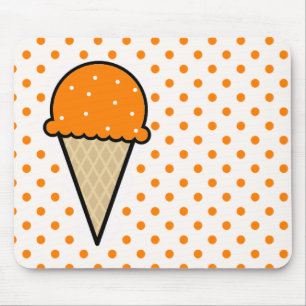 Orange Ice Cream Cone Mouse Mat