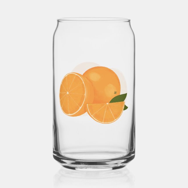 Orange illustration can glass (Front)