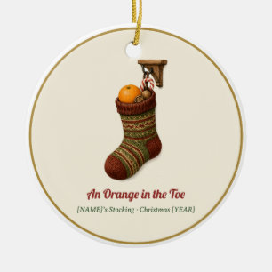 Orange in the Toe Personalised Stocking Ornament