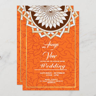 Orange Indian Wedding Invitation