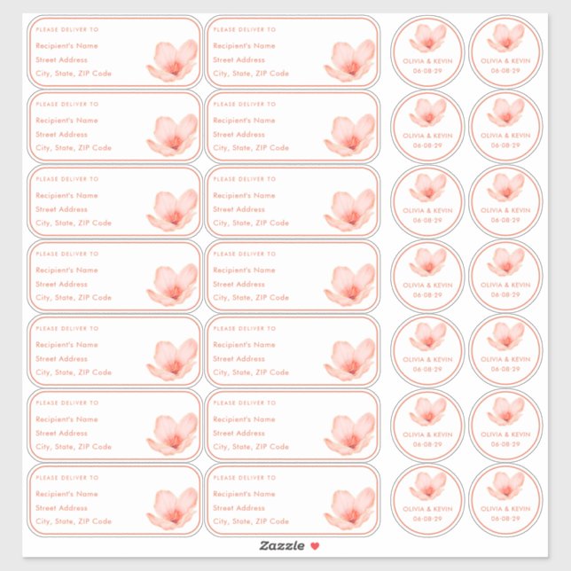 Orange Individual name address and envelope seals (Sheet)