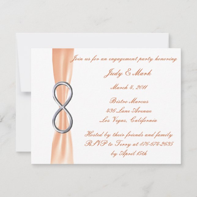 Orange Infinity Engagement Party Invitation (Front)
