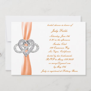 Orange Infinity Heart Bridal Shower Invitation