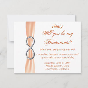 Orange Infinity Wedding Bridesmaid Card