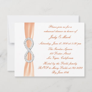 Orange Infinity Wedding Rehearsal Dinner Invite
