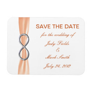 Orange Infinity Wedding Save The Date Magnet
