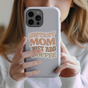 Orange Instant Mum Just Add Coffee Vinyl Sticker