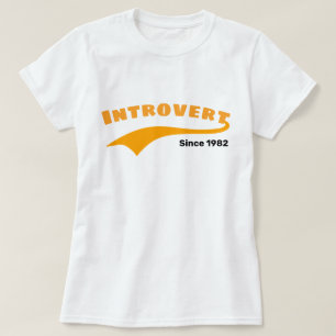 Orange Introvert Typography Swoosh Custom Date T-Shirt