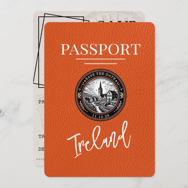 Orange Ireland Passport Save The Date (Front/Back)