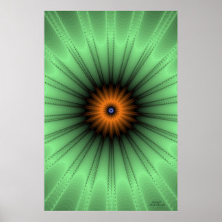 Orange Iris Fractal Poster