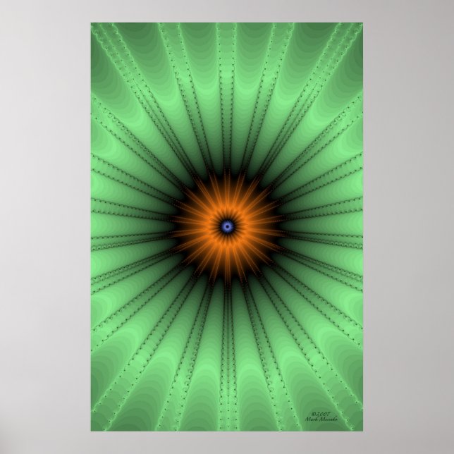 Orange Iris Fractal Poster (Front)