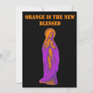 Orange is the New Blessed Virgin Mary Icon Invitation